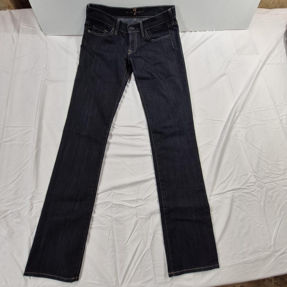 7 For All Mankind Jeans Womens 28 Blue Dark Wash Roxanne Straight Low Rise USA